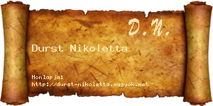 Durst Nikoletta névjegykártya