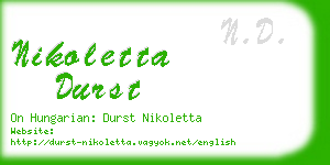 nikoletta durst business card